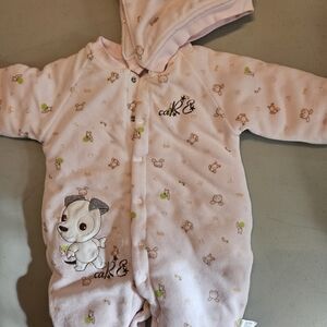 Pink Baby One Piece with Puppy Design